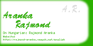 aranka rajmond business card